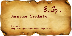 Bergauer Szederke névjegykártya